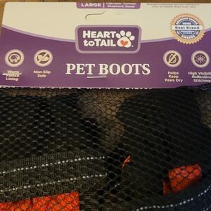 Heart to Tail Pet Boots - Black and Red